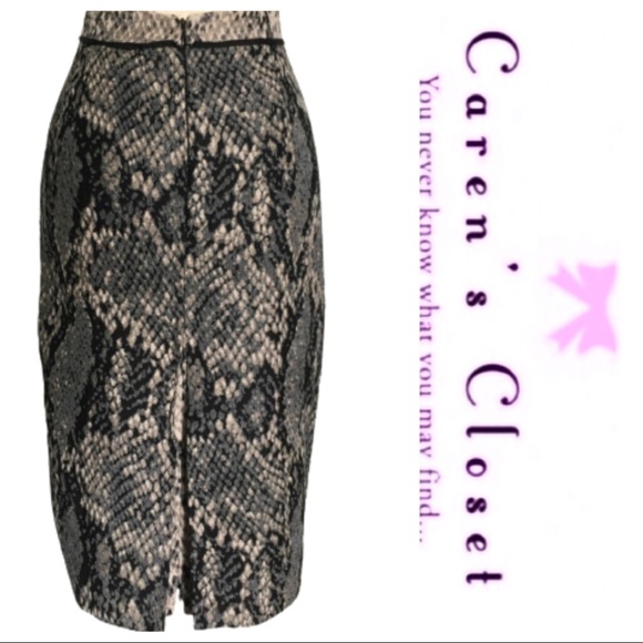 Tahari Leopard Print Double Slit Pencil Skirt - Picture 4 of 6